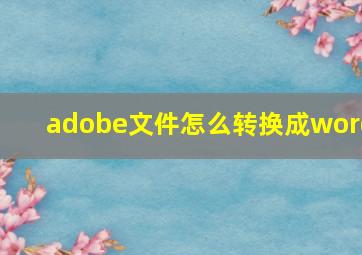 adobe文件怎么转换成word