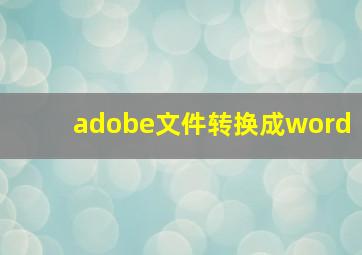 adobe文件转换成word