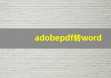 adobepdf转word