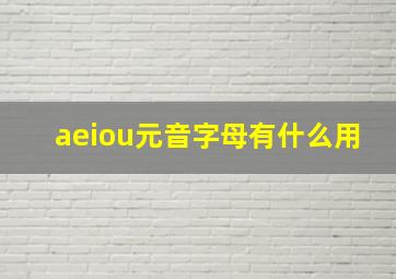 aeiou元音字母有什么用