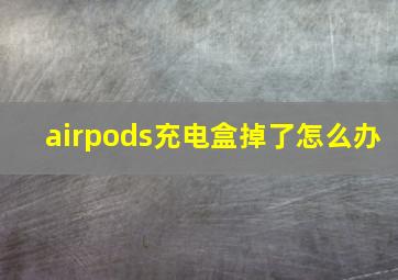 airpods充电盒掉了怎么办