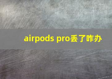 airpods pro丢了咋办