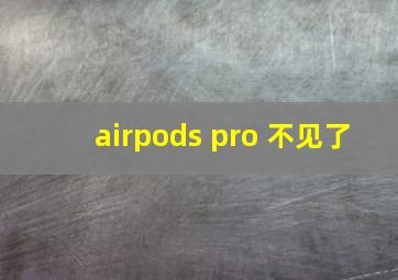 airpods pro 不见了