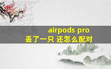 airpods pro 丢了一只 还怎么配对