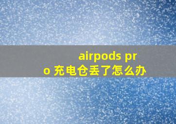 airpods pro 充电仓丢了怎么办