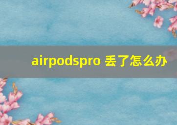 airpodspro 丢了怎么办