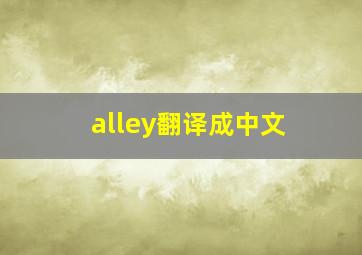 alley翻译成中文