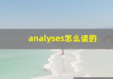 analyses怎么读的