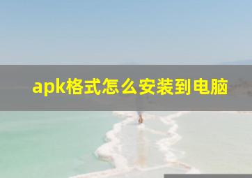 apk格式怎么安装到电脑