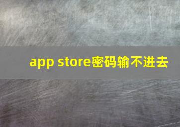 app store密码输不进去