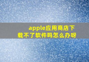 apple应用商店下载不了软件吗怎么办呀