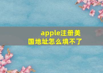 apple注册美国地址怎么填不了