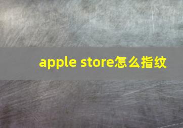 apple store怎么指纹