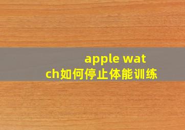 apple watch如何停止体能训练