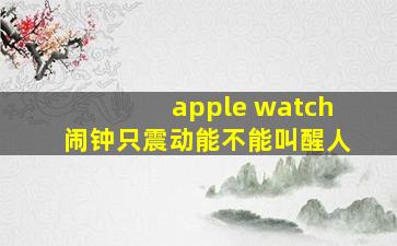 apple watch闹钟只震动能不能叫醒人