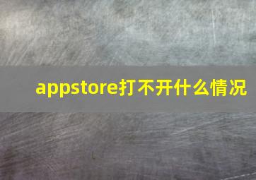 appstore打不开什么情况