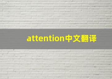 attention中文翻译