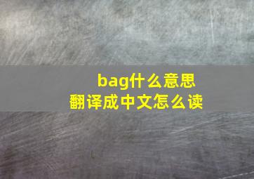 bag什么意思翻译成中文怎么读