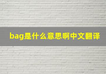 bag是什么意思啊中文翻译