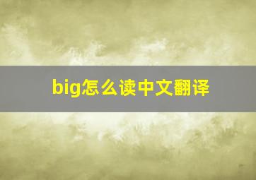 big怎么读中文翻译