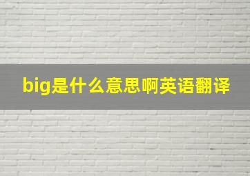 big是什么意思啊英语翻译