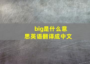 big是什么意思英语翻译成中文