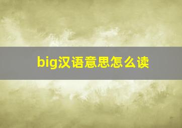 big汉语意思怎么读