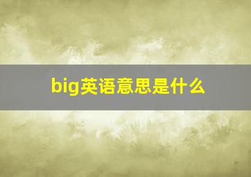 big英语意思是什么