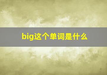 big这个单词是什么