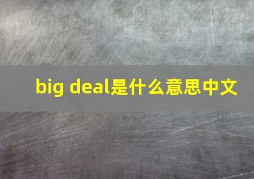 big deal是什么意思中文