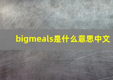 bigmeals是什么意思中文