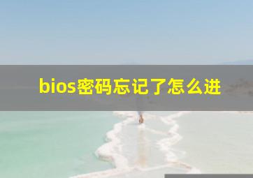 bios密码忘记了怎么进