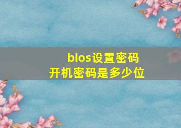 bios设置密码开机密码是多少位