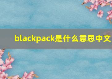 blackpack是什么意思中文