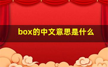 box的中文意思是什么