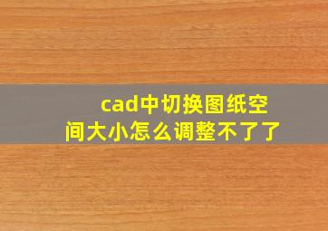 cad中切换图纸空间大小怎么调整不了了