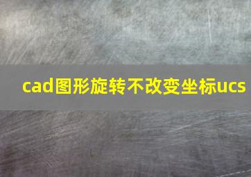 cad图形旋转不改变坐标ucs