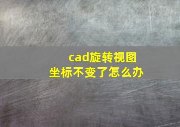 cad旋转视图坐标不变了怎么办