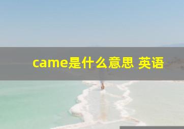 came是什么意思 英语