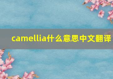 camellia什么意思中文翻译