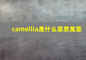 camellia是什么意思寓意