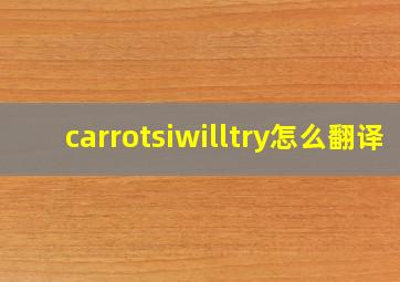 carrotsiwilltry怎么翻译