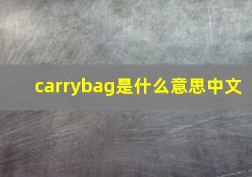 carrybag是什么意思中文