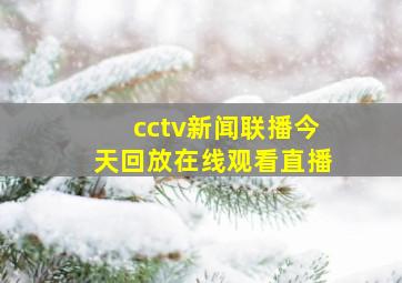 cctv新闻联播今天回放在线观看直播