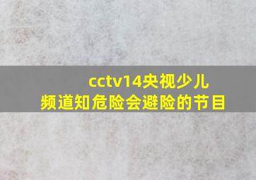 cctv14央视少儿频道知危险会避险的节目