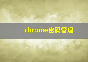 chrome密码管理