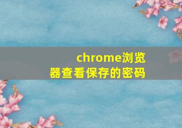 chrome浏览器查看保存的密码