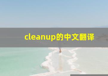 cleanup的中文翻译