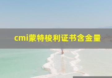 cmi蒙特梭利证书含金量