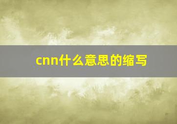 cnn什么意思的缩写